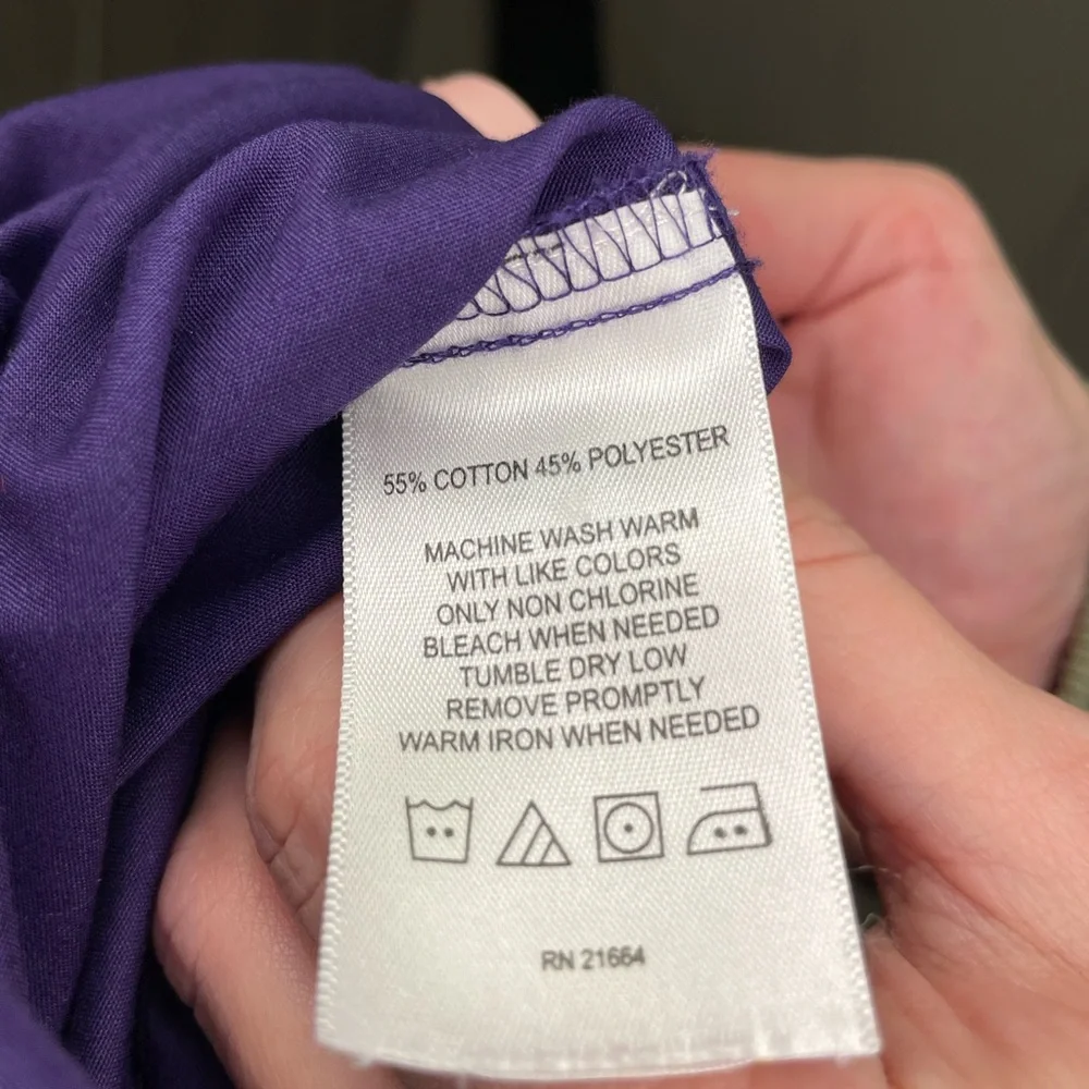 Foxcroft Purple Button-Front Shirt - Picture 8 of 8